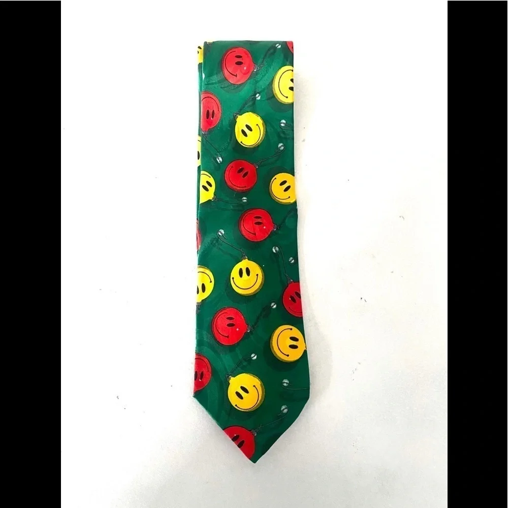 HONORS smiley ornament men’s holiday necktie